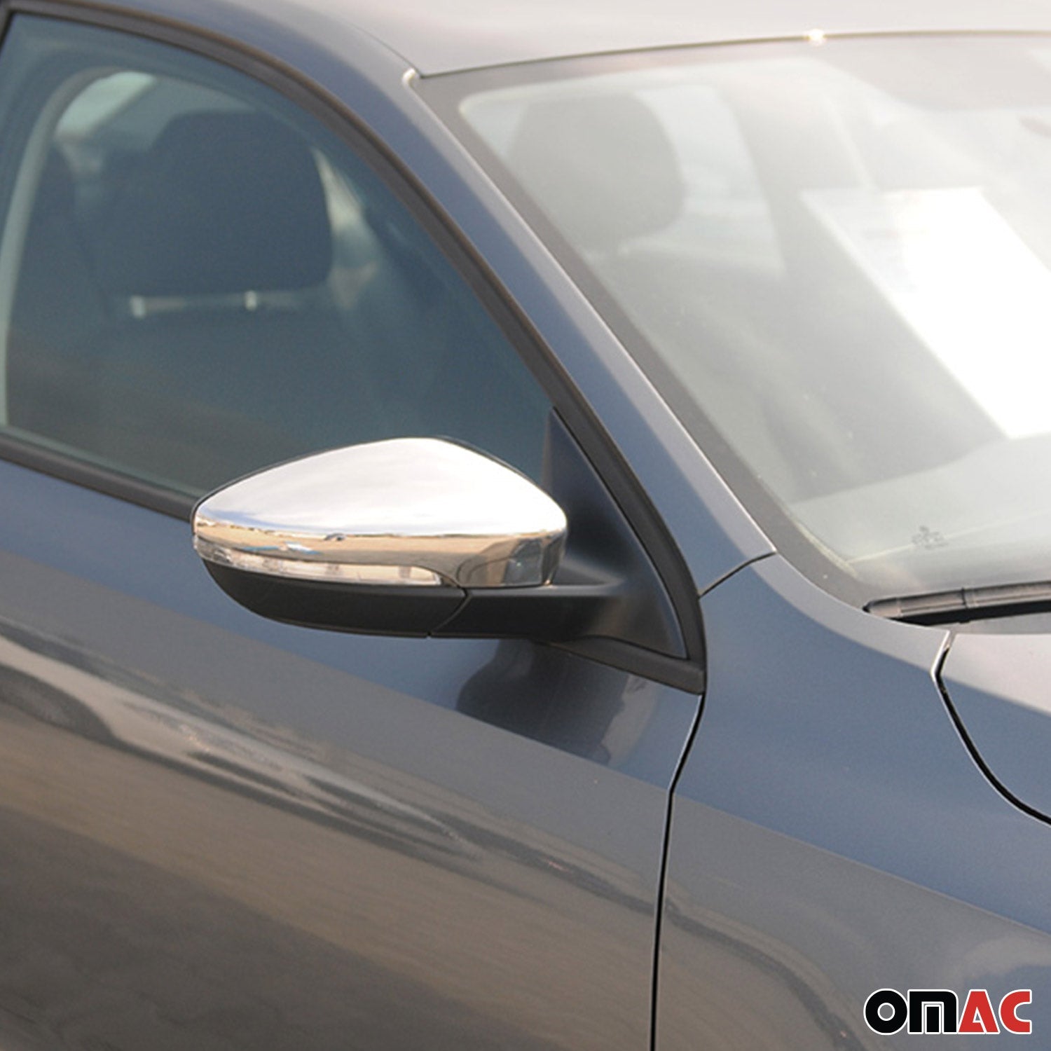 2012-2014 VW Passat B7 Side Mirror Cover Caps Stainless Steel Silver 2 Pcs