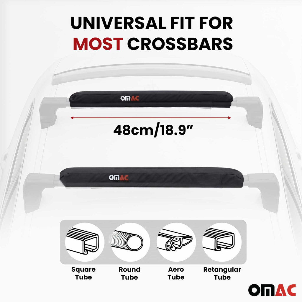 Kia 19" Roof Rack Pads Surfboard Windsurf Crossbar Pads Black 2 Pcs