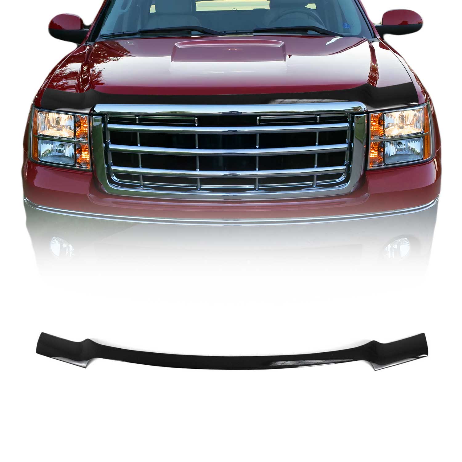 2007-2010 GMC Sierra 1500 2007-2013 / Sierra 2500HD 3500HD Front Bug Shield Hood Deflector 1 Pc Smoke