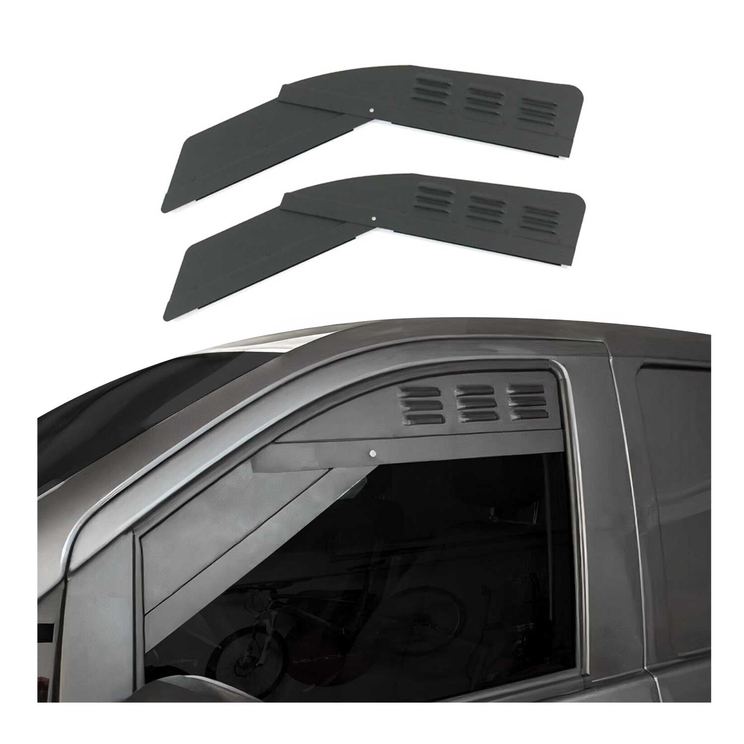 2016-2024 Mercedes Metris Car Ventilation Window Air Vent Aluminium Black 2Pcs