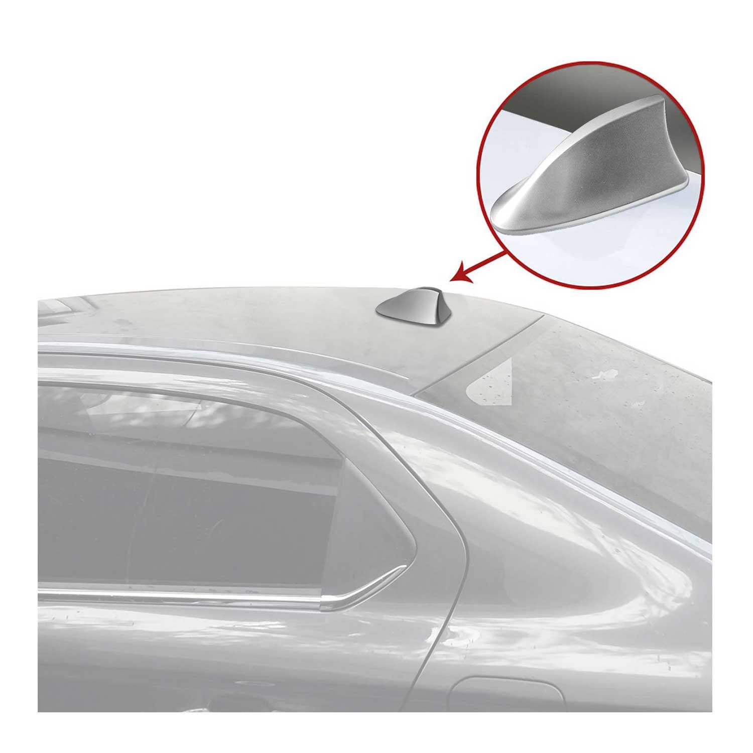 Car Shark Fin Antenna Roof Radio AM/FM Signal Aerial Accessories Grey