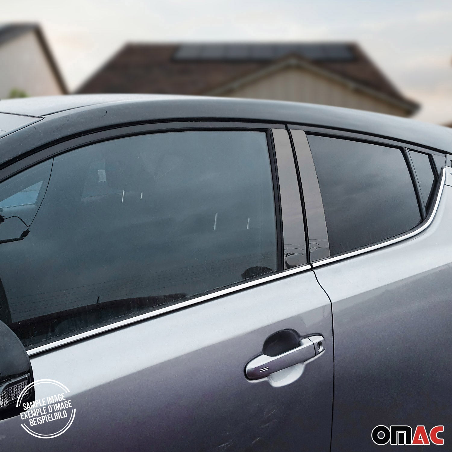2018-2022 Toyota C-HR Window B Pillar Posts Door Trim Cover Stainless Steel Dark 4x