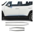 2015-2024 Jeep Renegade Side Door Molding Trim Skirt Garnish Steel Silver 4x