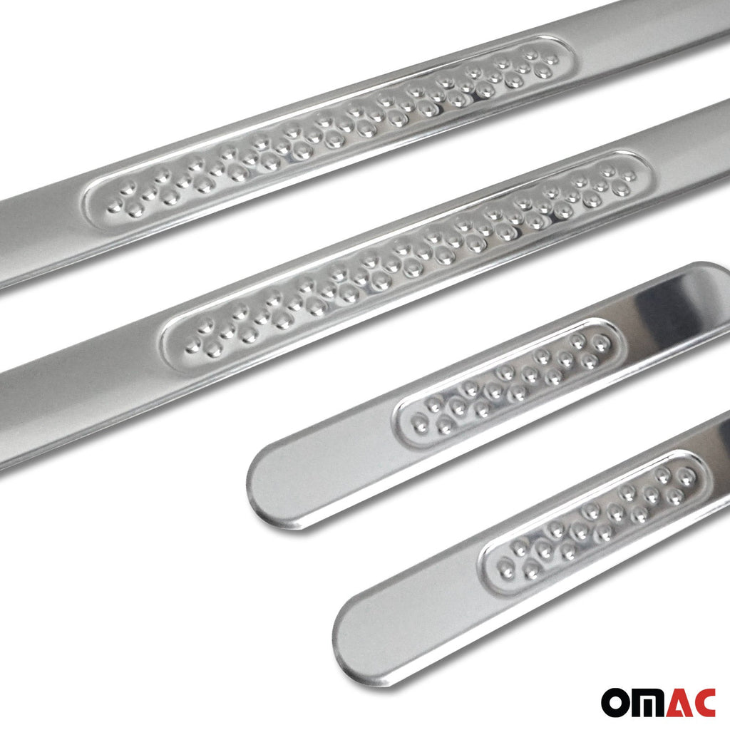 Dodge Nitro Door Sill Scuff Plate Scratch Protector Gloss Stainless Steel Silver 4 Pcs