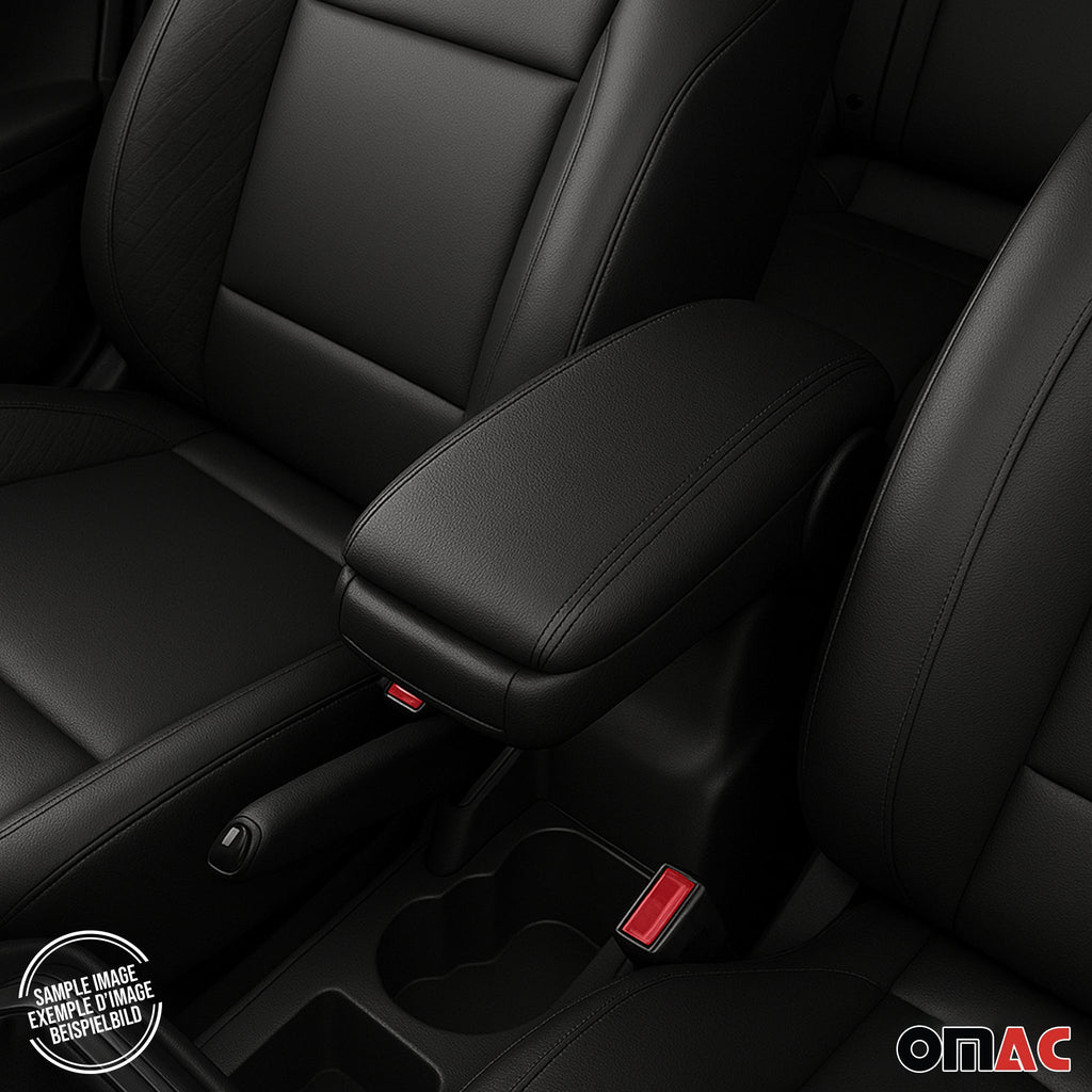 2014-2020 Fiat 500L Black Center Console Armrest Plastic PU Leather 1Pc