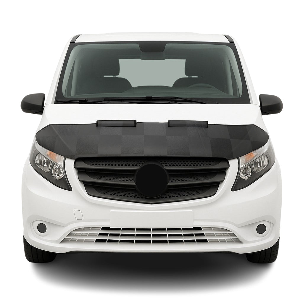 2016-2024 Mercedes Metris Car Bonnet Mask Hood Bra Half Chequered