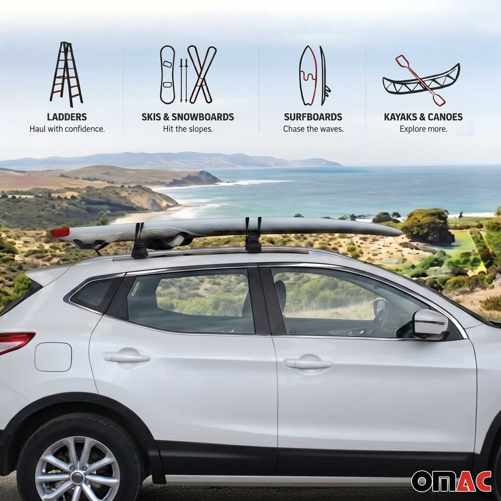 Mercedes 19" Roof Rack Pads Surfboard Windsurf Crossbar Pads Black
