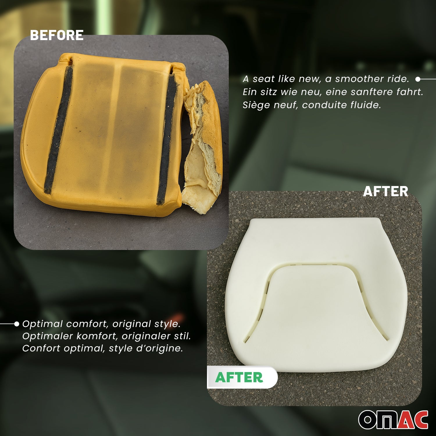 2015-2022 RAM ProMaster City Backrest Seat Cushion Foam Pad 1Pc