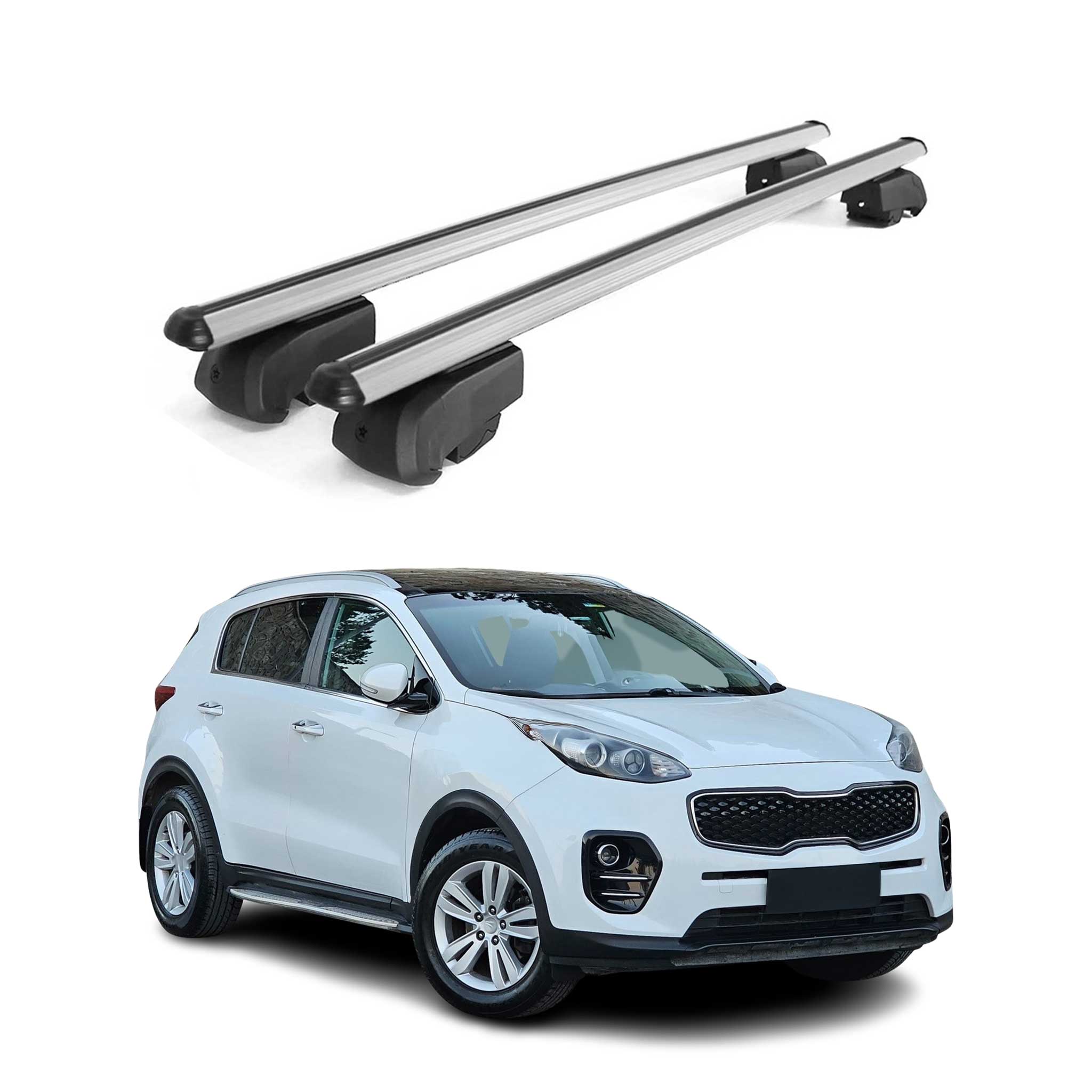 2017-2022 Kia Sportage Roof Rack Cross Bars Silver