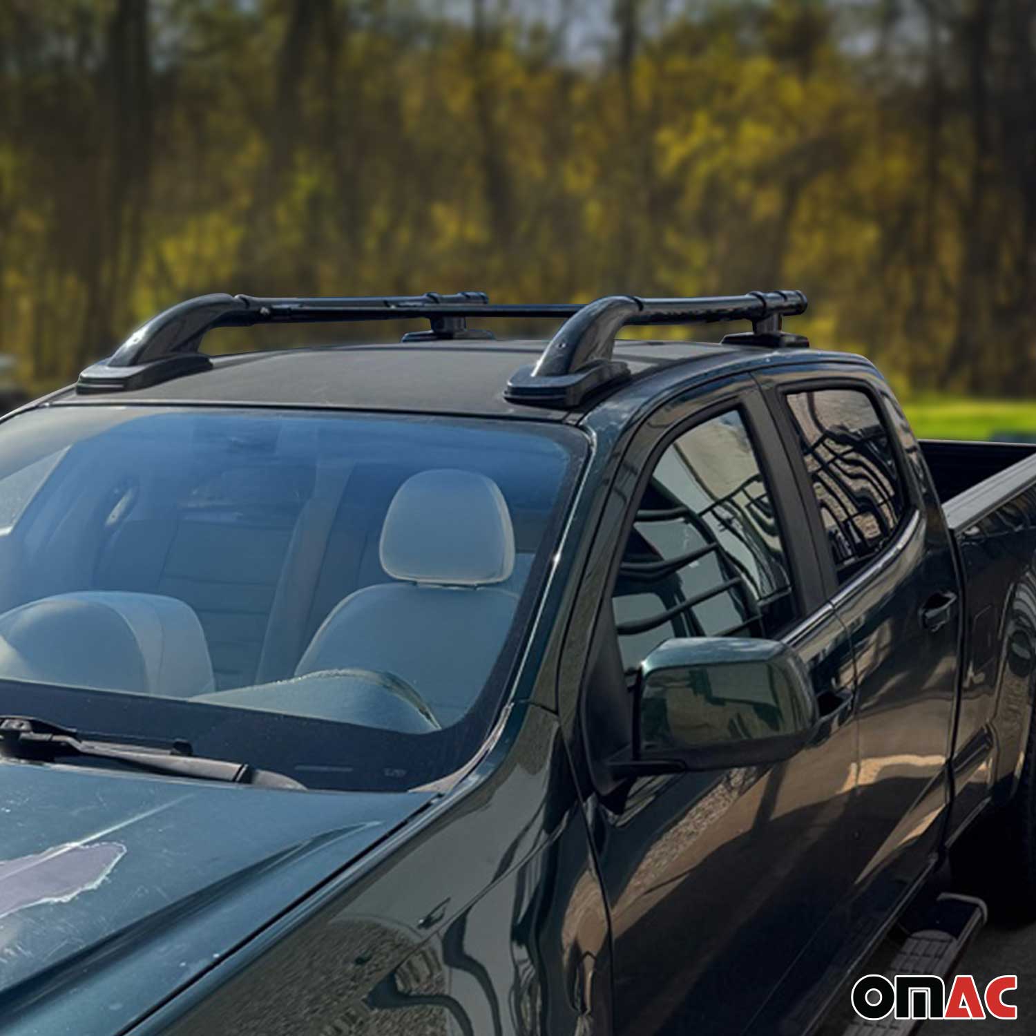 2023-2026 GMC Canyon III Crew Cab Top Roof Rack & Side Rails Black Alu 4Pcs