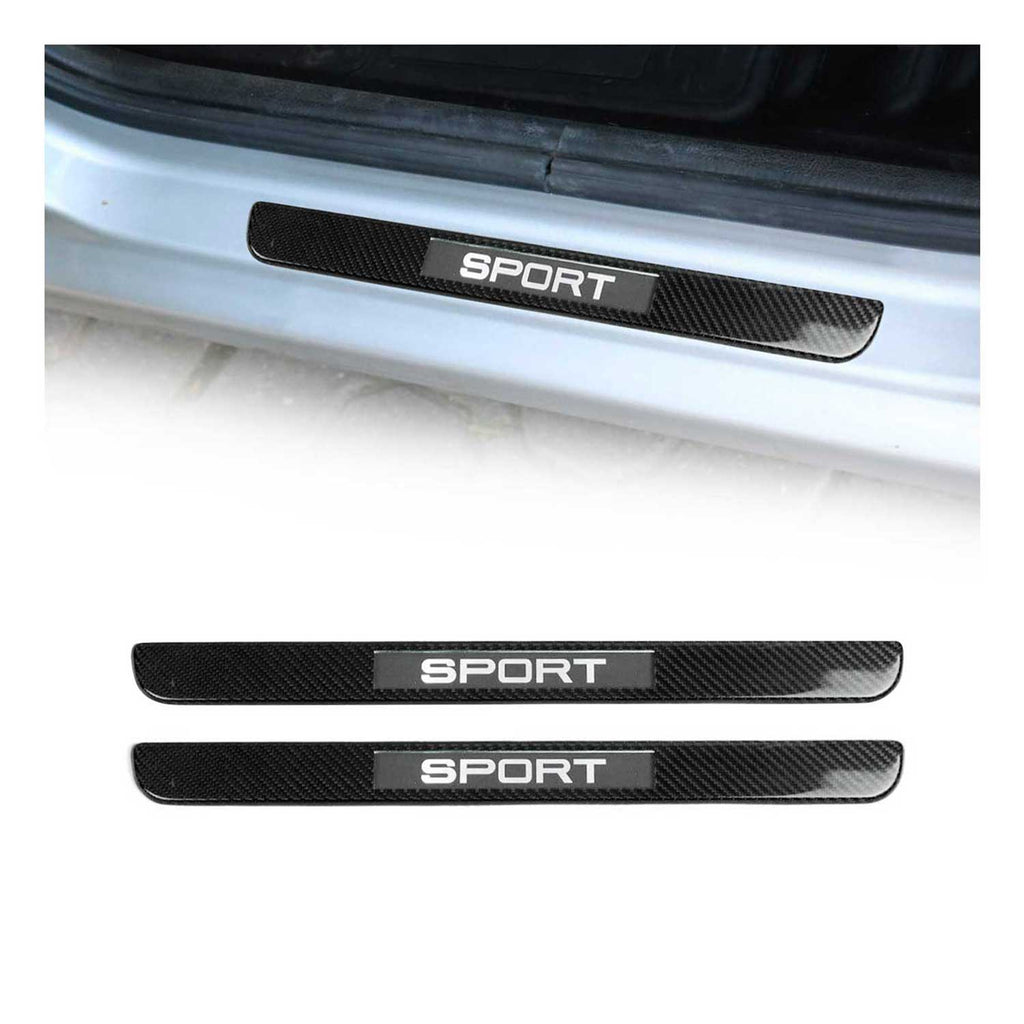 2015-2021 VW Golf Mk7 Door Sill Scuff Plate Illuminated Carbon Fiber Black 2Pcs