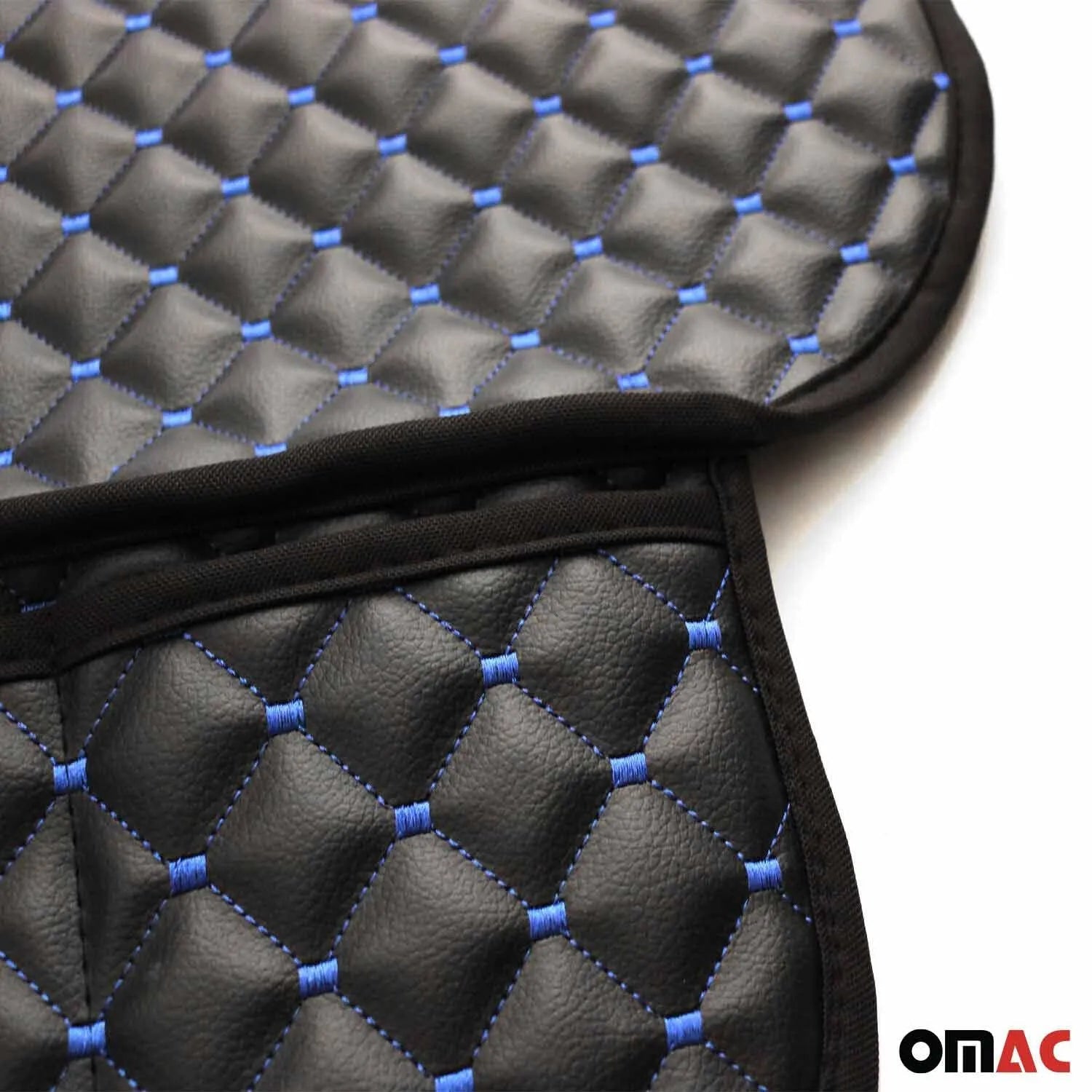 Dodge Ram Leather Breathable Front Seat Cover Pads Black Blue 1Pc