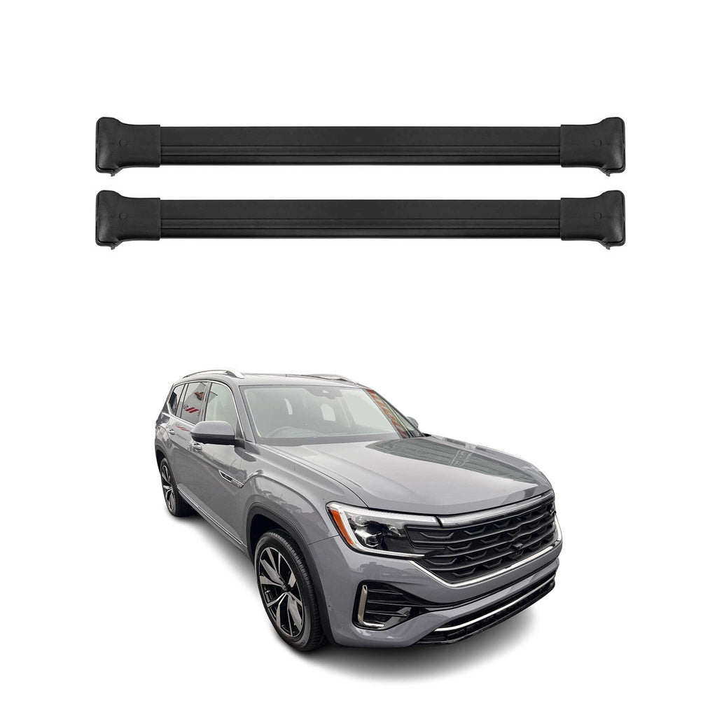 2025-2026 VW Atlas Roof Rack Cross Bars Luggage Carrier Alu Black 2Pcs