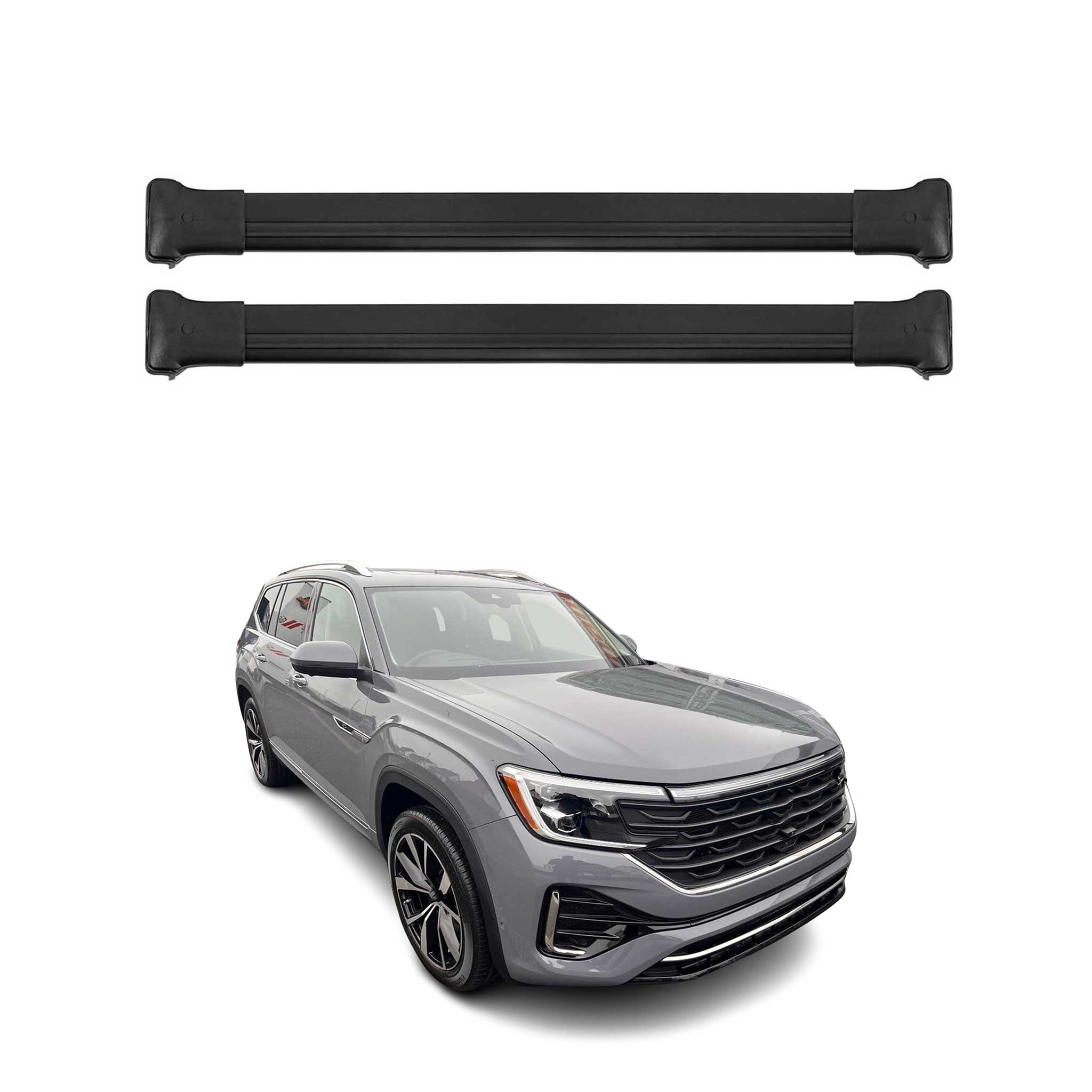 2025-2026 VW Atlas Roof Rack Cross Bars Luggage Carrier Alu Black 2Pcs