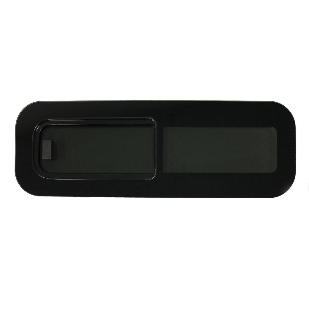 RV Window Teardrop Horizontal Sliding Left Vent Glass 31.4" x 10.6" Black