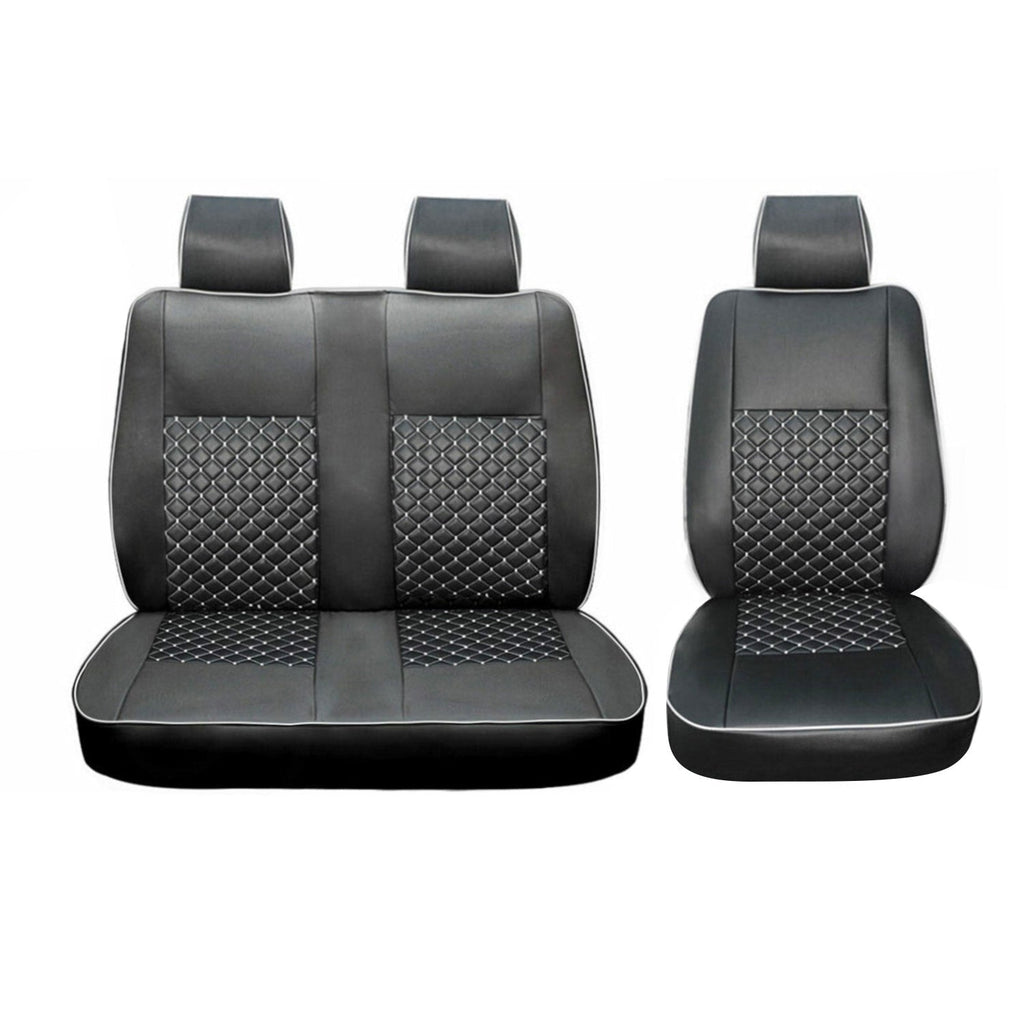 2015-2026 Ford Transit Leather Front Car Seat Covers Protector Black White