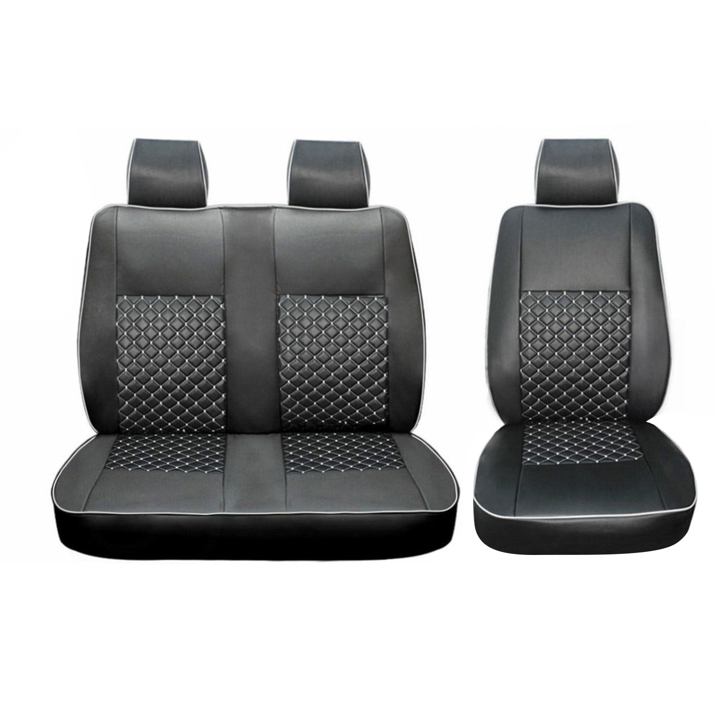 2015-2026 Ford Transit Leather Front Car Seat Covers Protector Black White