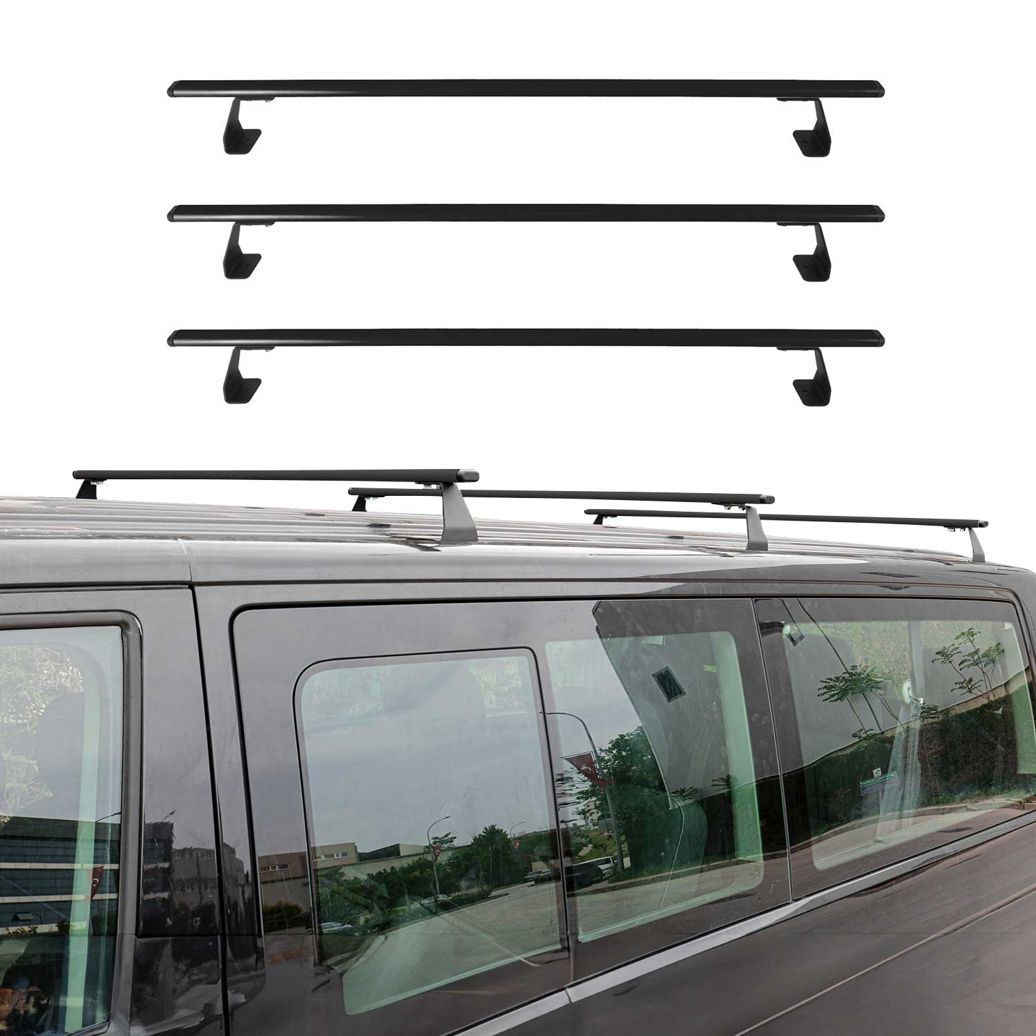 2015-2022 RAM ProMaster City Roof Rack Cross Bars 3Pcs Black
