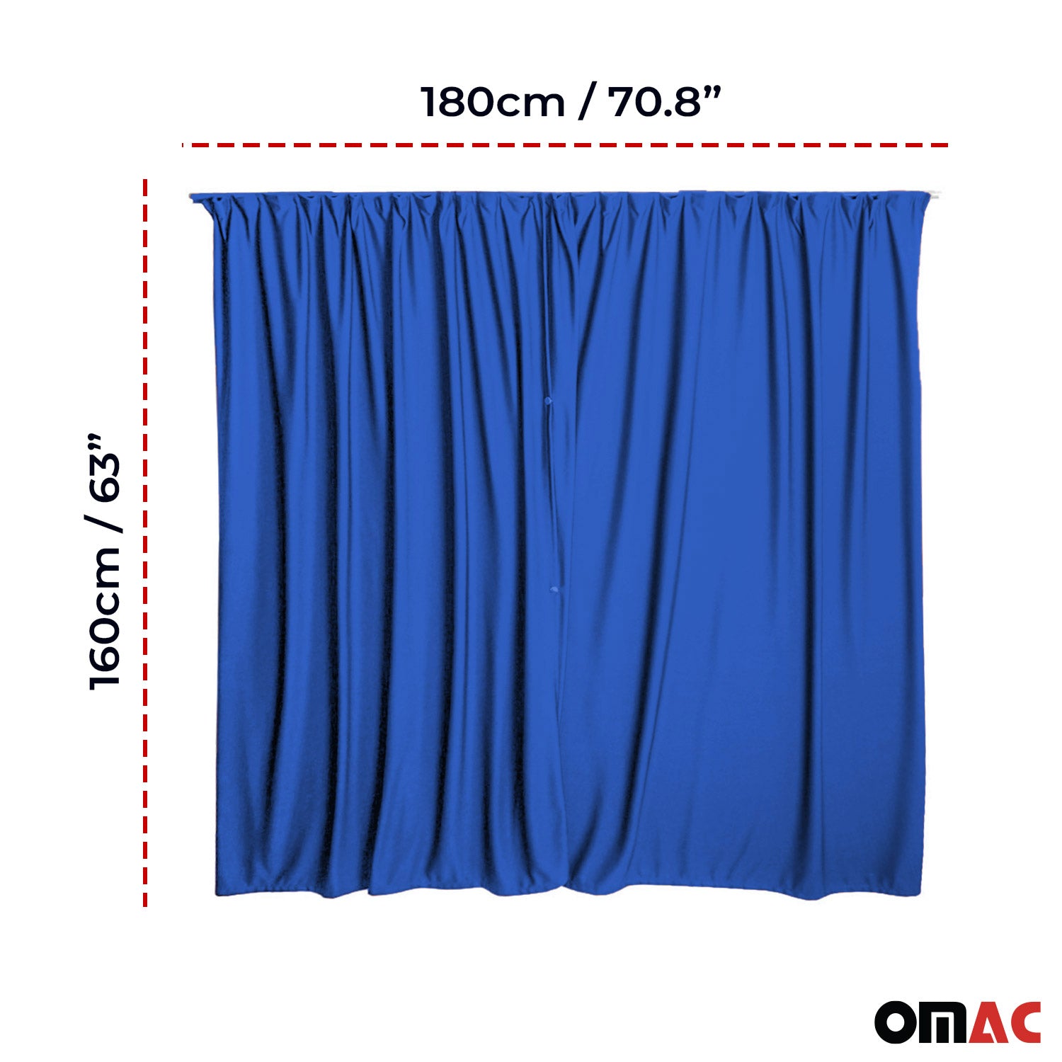 Ford Transit Trunk Tailgate Curtain Blue 2 Privacy Curtains