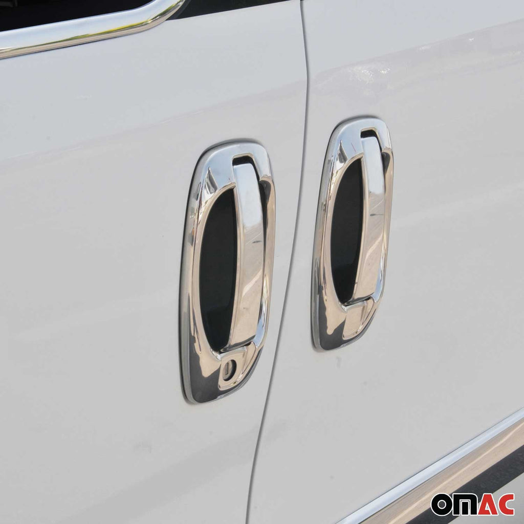 2015-2022 RAM ProMaster City Mirror Cover Caps & Door Sill Covers Chrome Set