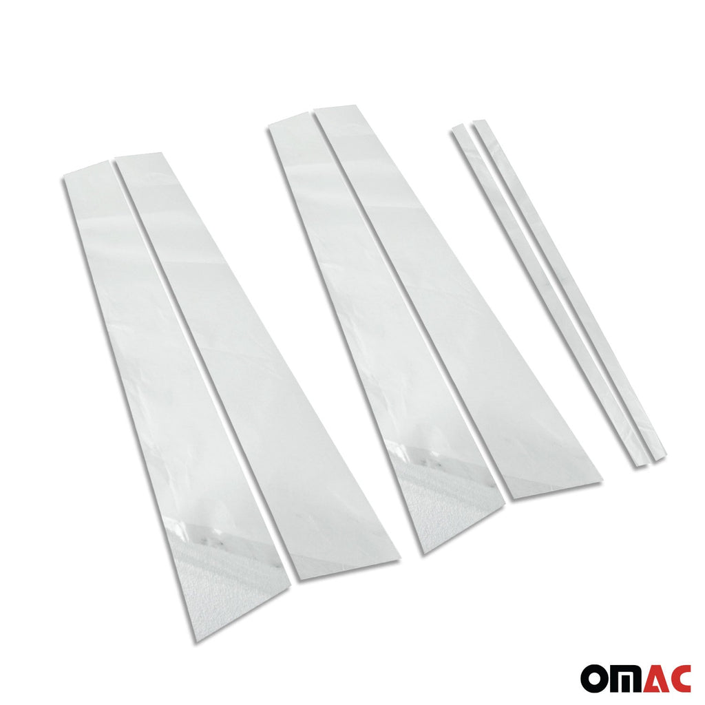2008-2015 Land Rover LR2 Window B Pillar Posts Door Trim Stainless Steel Silver 6x