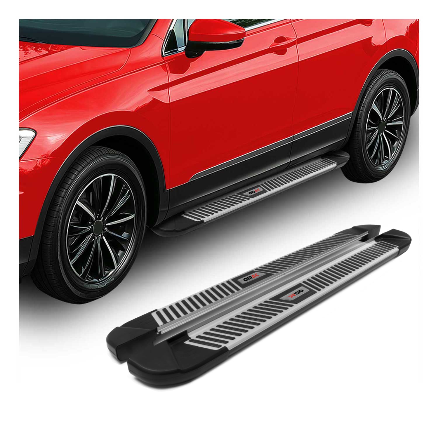 2005-2010 Jeep Commander XK 2004-2011 / Grand Cherokee WK Running Boards Side Steps Silver & Black