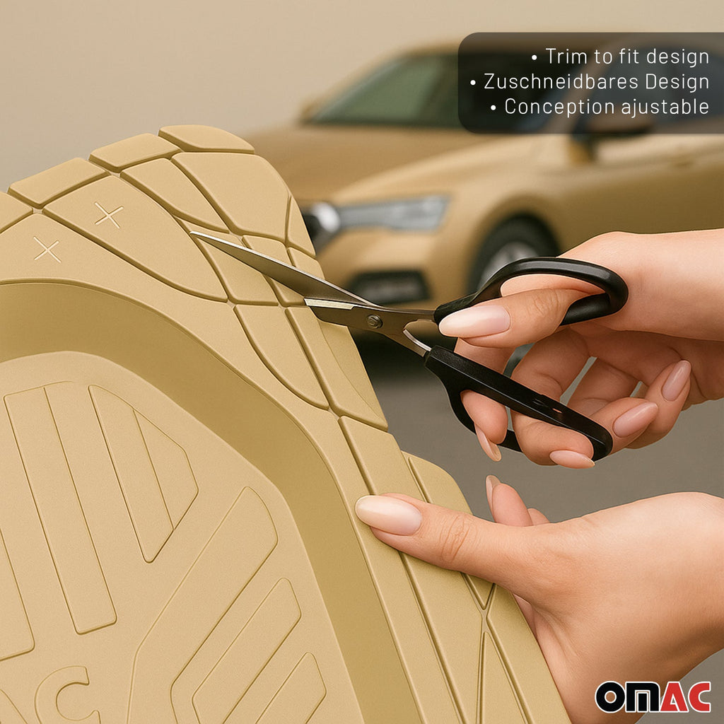 Honda Accord Heavy Duty Trim to fit Floor Mats Liner Tan All Weather 4Pcs