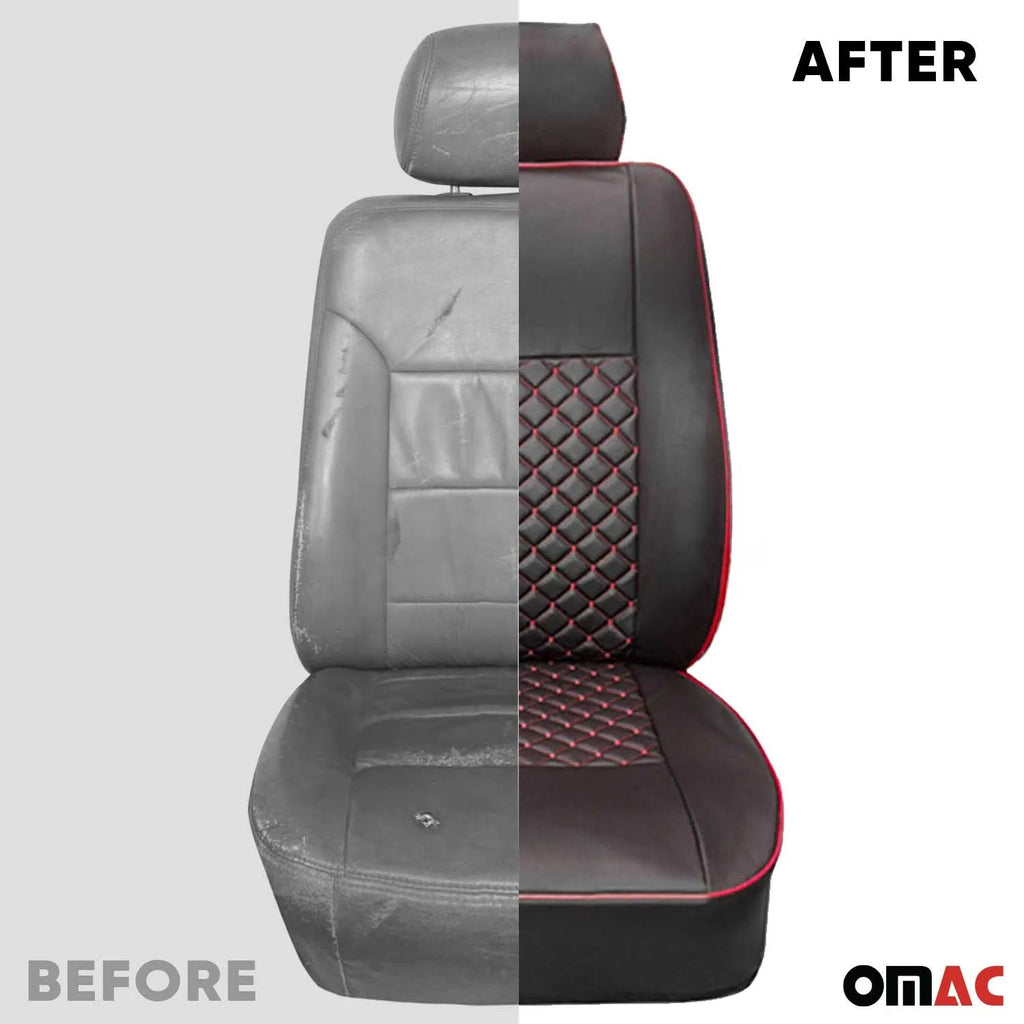 2015-2026 Ford Transit Leather Custom fit Car Seat Cover Black Red