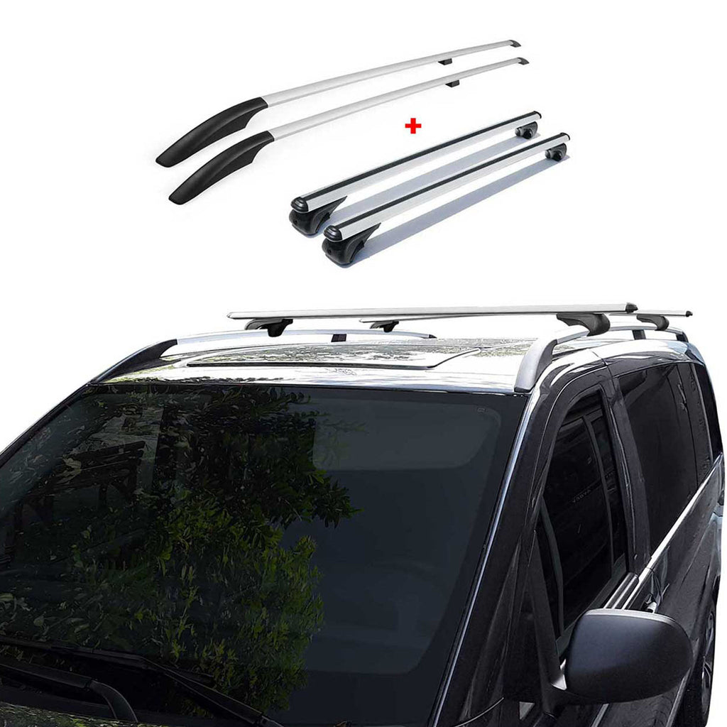 2003-2014 Mercedes Vito W639 L2 Roof Racks & Roof Rack Rails Silver