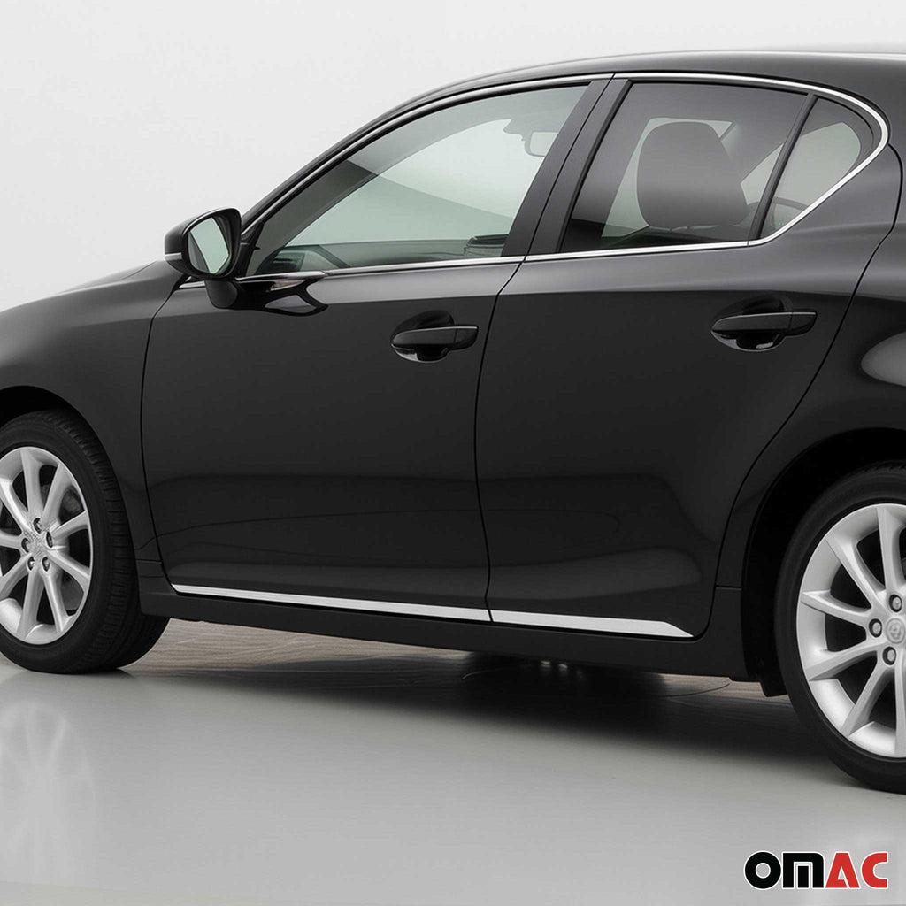 2011-2017 Lexus CT 200h Side Door Molding Trim Skirt Garnish Stainless Steel Silver 4Pcs
