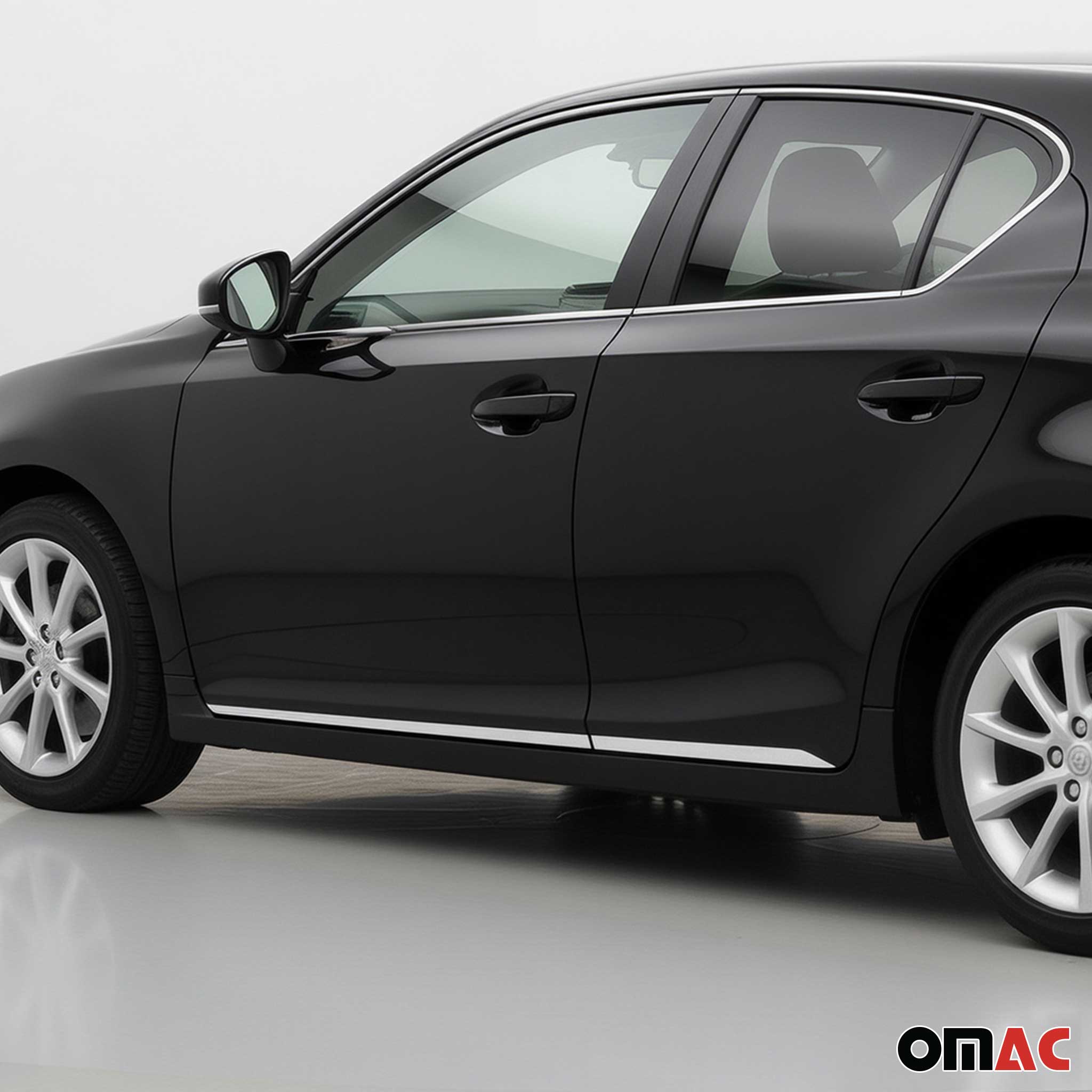 2011-2017 Lexus CT 200h Side Door Molding Trim Skirt Garnish Stainless Steel Silver 4Pcs