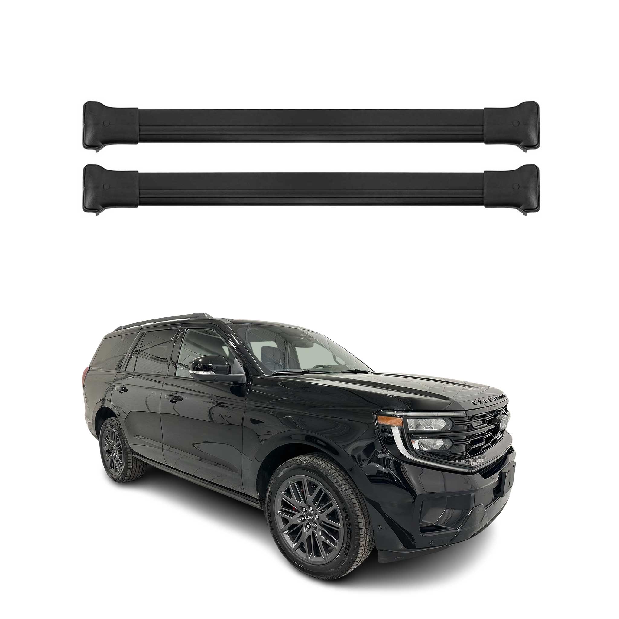 2025-2026 Ford Expedition Roof Rack Cross Bars Luggage Carrier Black 2Pcs