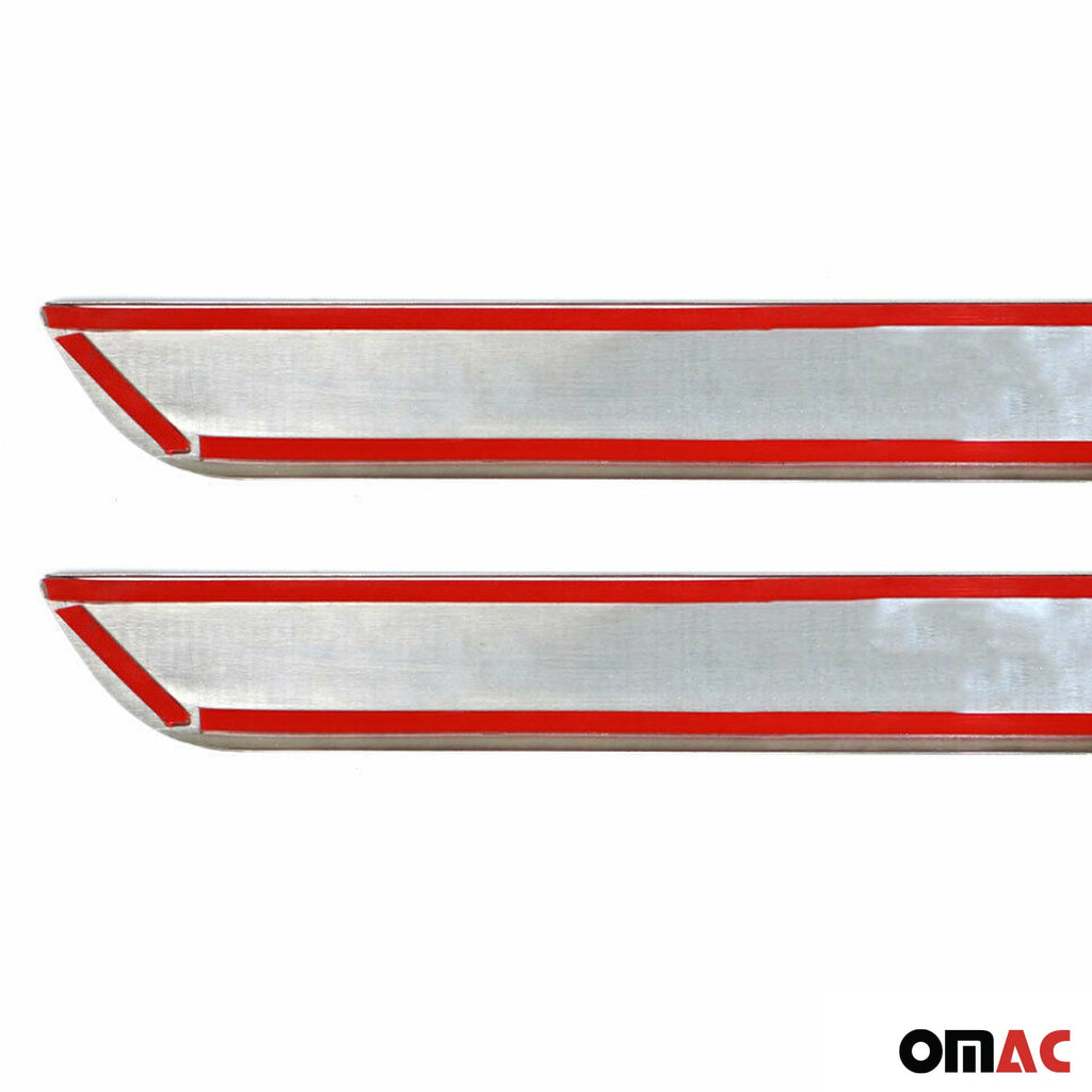 2017-2019 Ford Escape Door Sill Scuff Plate Illuminated Stainless Steel Carbon Foiled