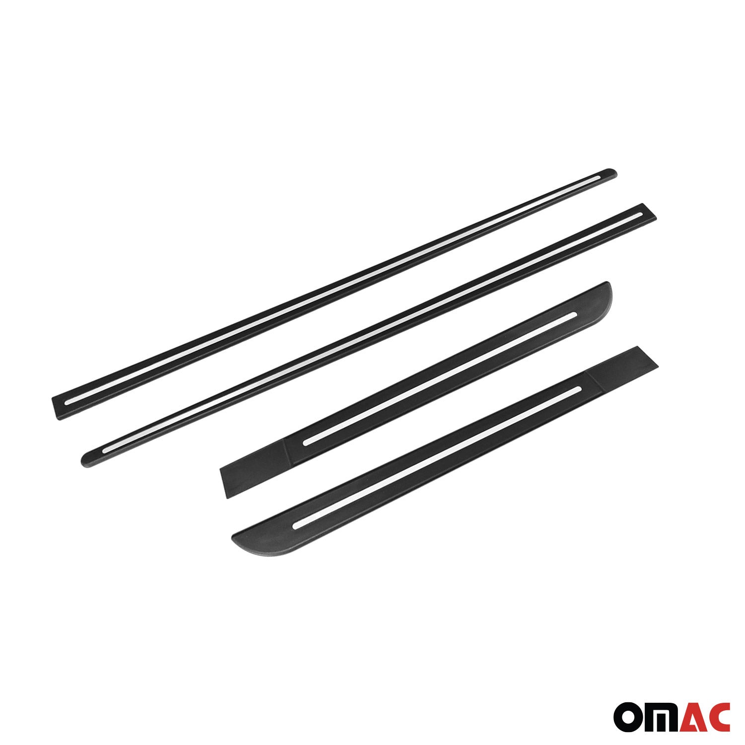 Mazda Side Door Molding Trim Skirt Garnish Stainless Steel Silver 4 Pcs