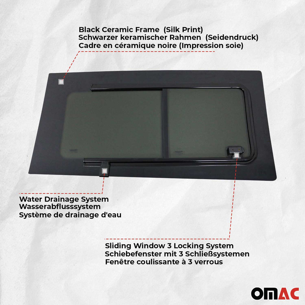 2015-2026 Ford Transit L2 L3 L4 Sliding Window Glass Front Right Side