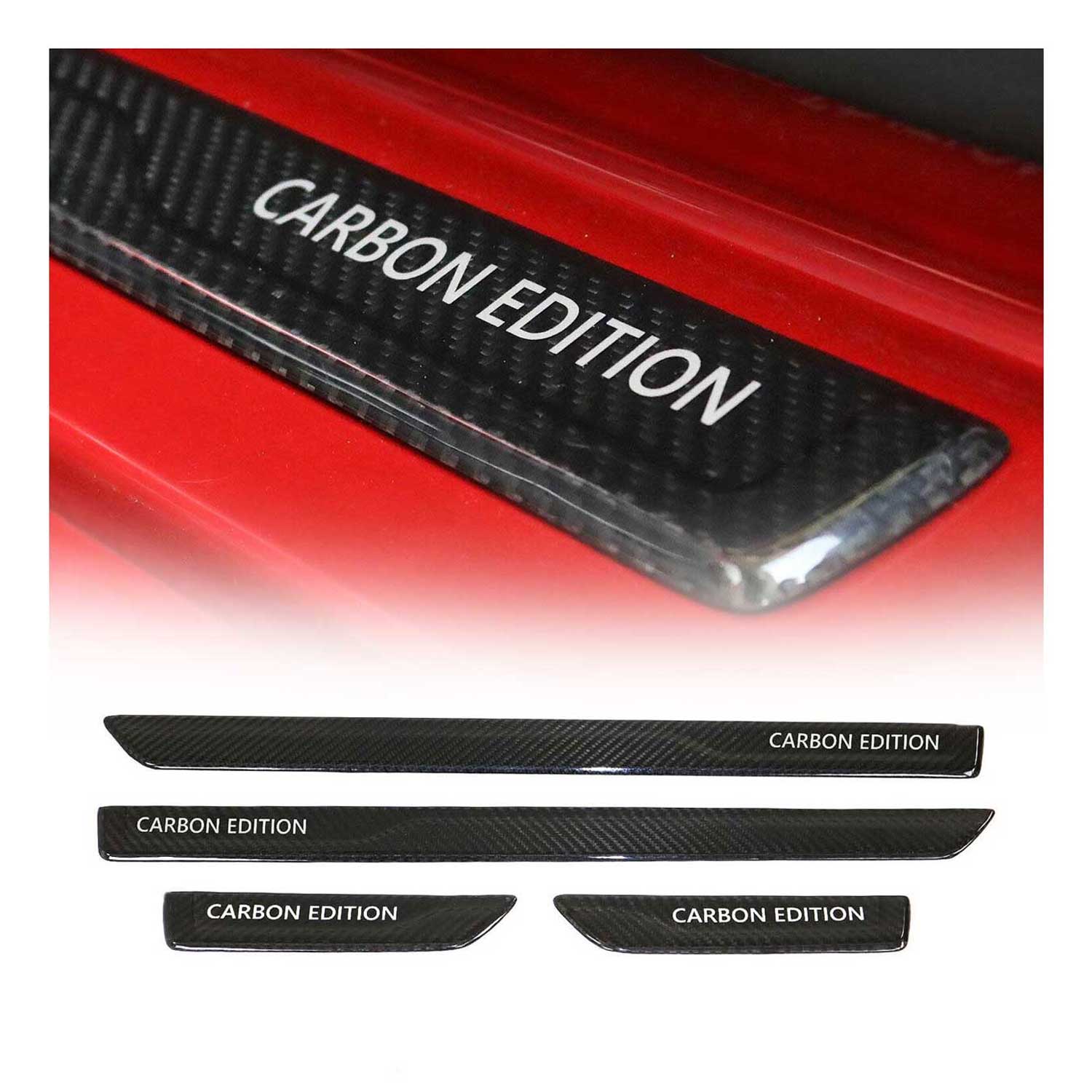 VW Golf Door Sill Scuff Plate Scratch Protector Carbon Fiber 4 Pcs