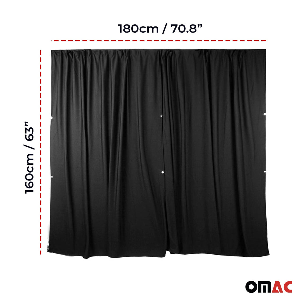RAM ProMaster Cabin Divider Curtain Privacy Curtains Black 2 Curtains
