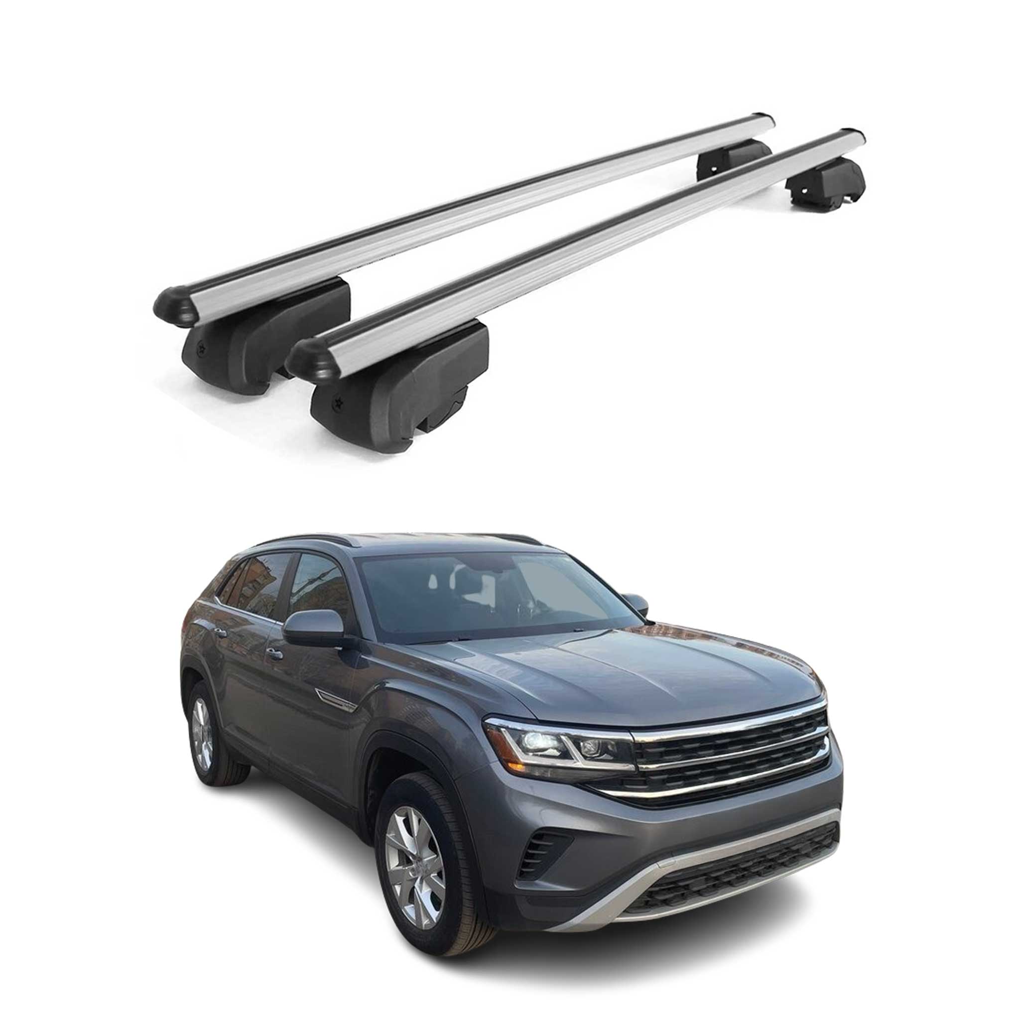 2020-2026 VW Atlas Cross Sport Roof Rack Cross Bars Silver