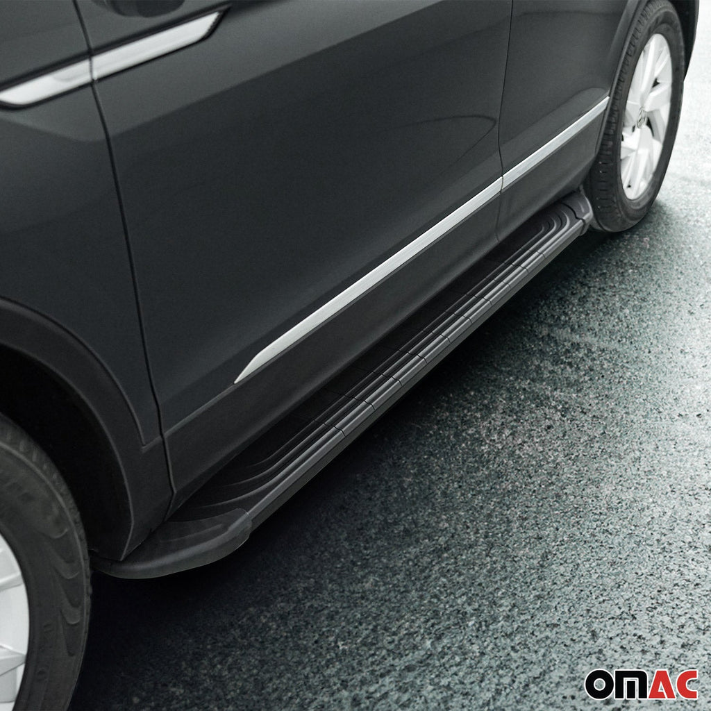 2021-2026 Nissan Rogue Side Step Nerf Bars Running Boards Black Alu 2x