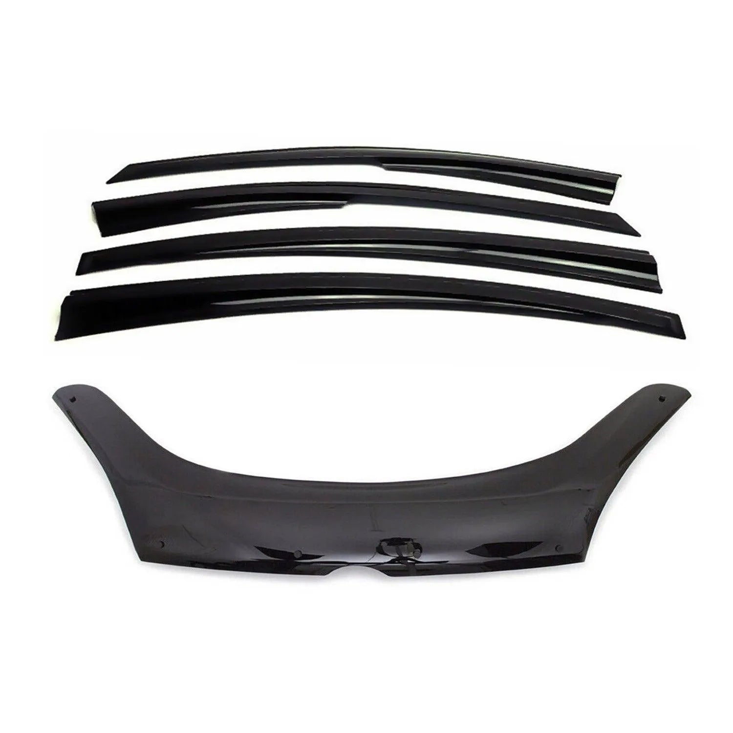 2019-2022 RAM ProMaster City Bug Shield Hood Deflector & Window Visor Vent Kit 5Pcs Smoke