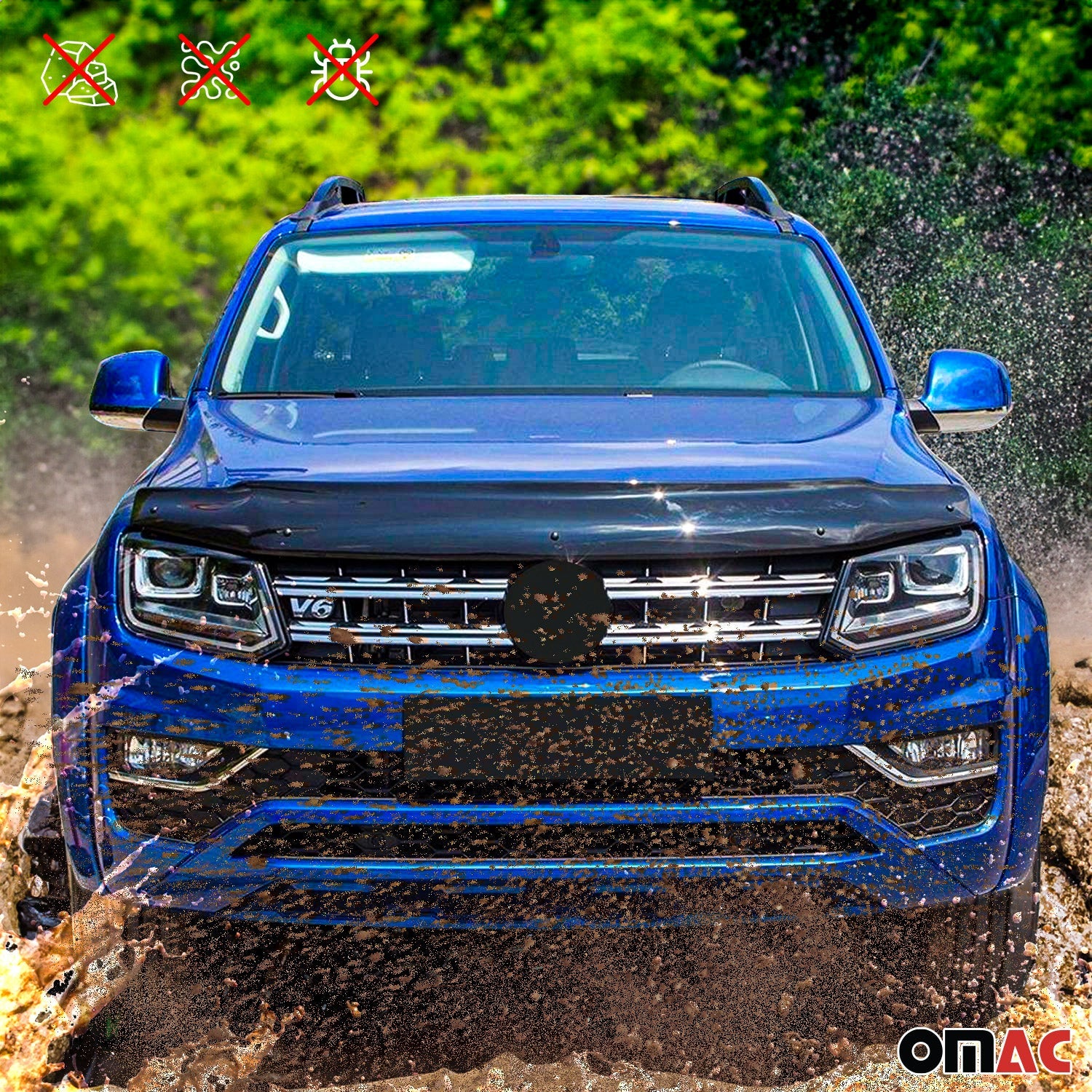2003-2006 Chevrolet Avalanche 1500 / 2500 Front Bug Shield Hood Deflector Black