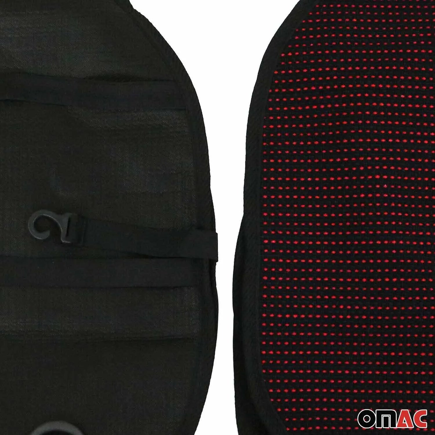 Cadillac Antiperspirant Front Seat Cover Pads Black Red 2 Pcs