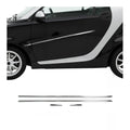 2007-2015 Smart ForTwo Side Door Molding Trim Skirt Garnish Stainless Steel Silver 4Pcs