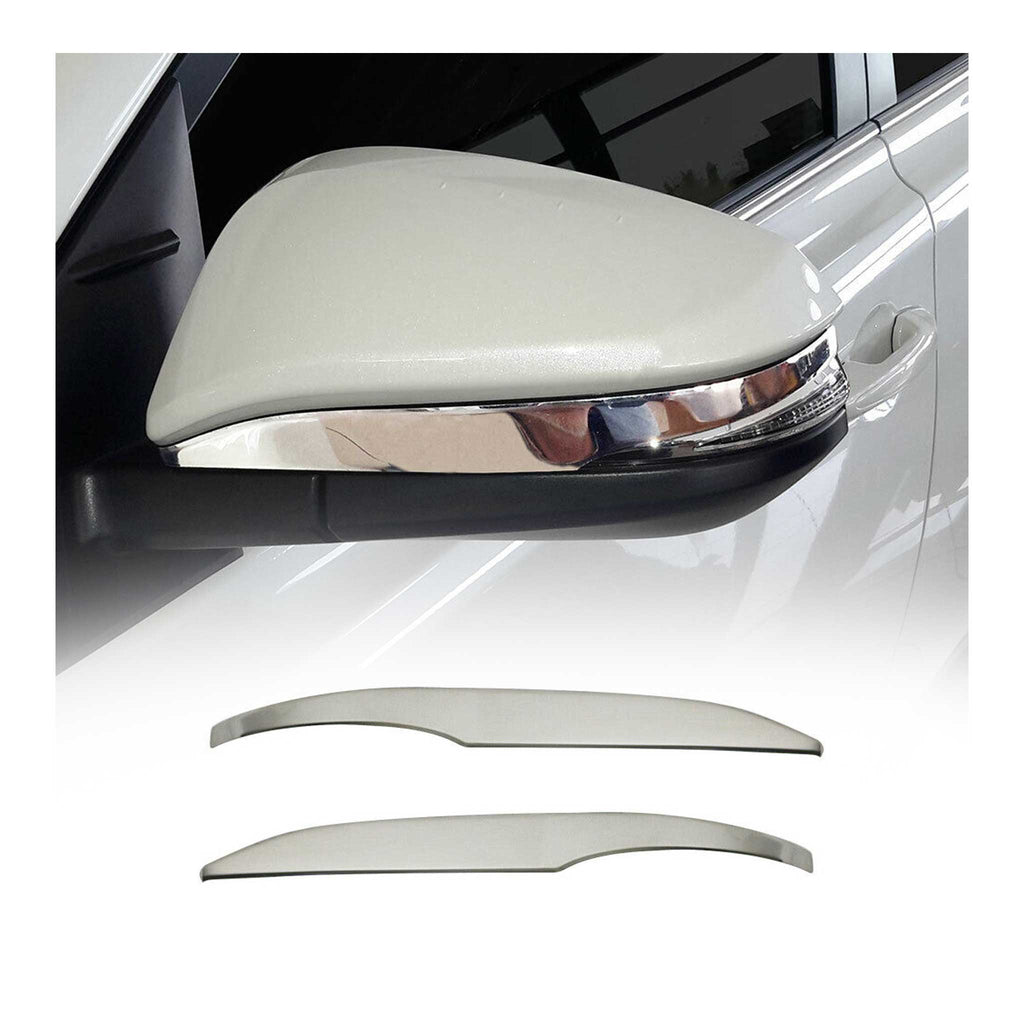 2016-2023 Toyota Hilux Side Mirror Cover Caps Stainless Steel Silver 2 Pcs