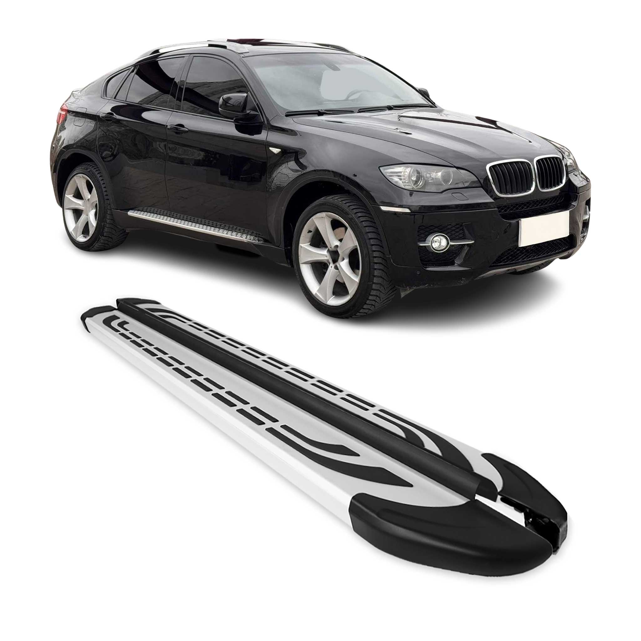 2008-2014 BMW X6 E71 Running Boards Side Steps Silver