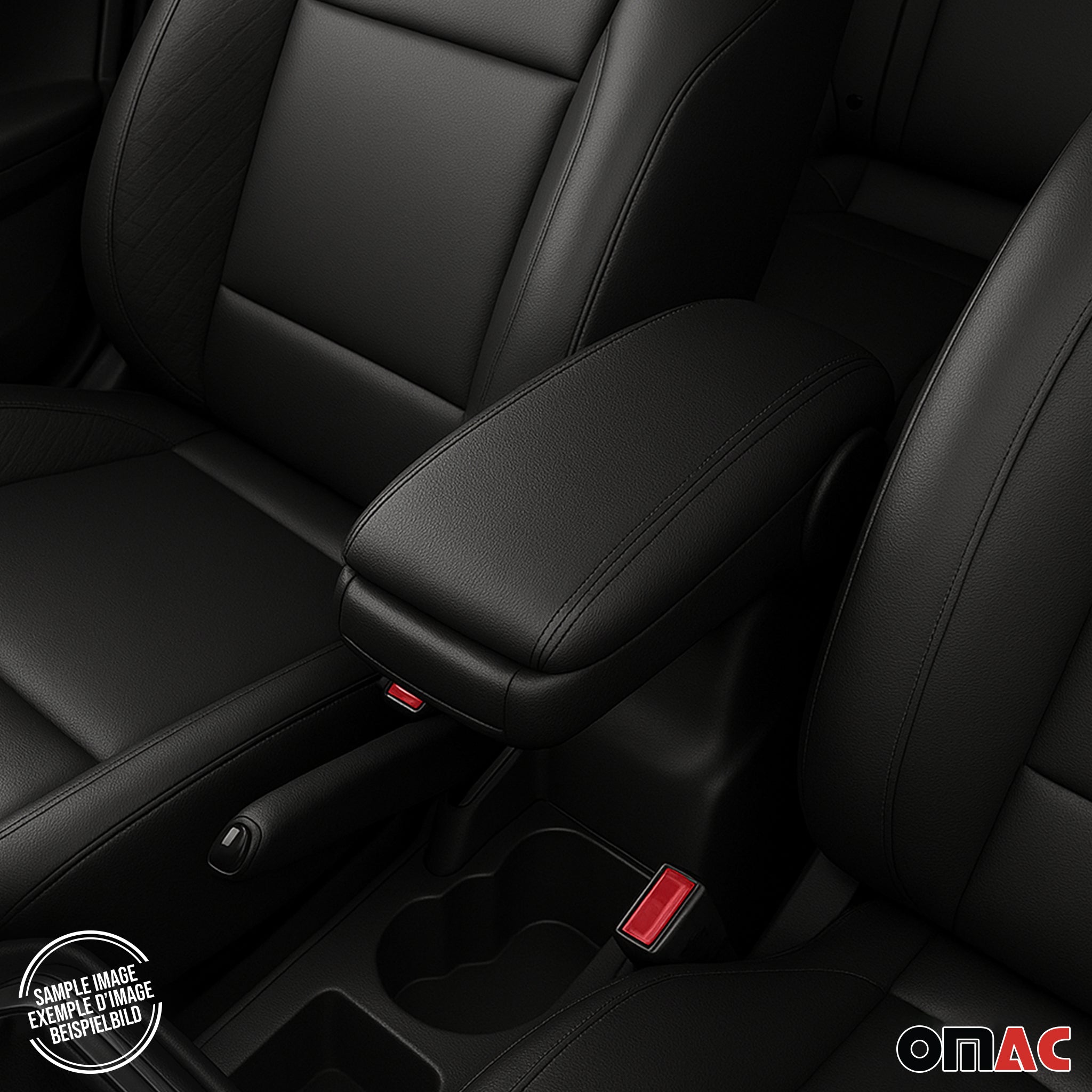 2015-2018 Ford Focus Black Center Console Armrest Plastic PU Leather 1Pc