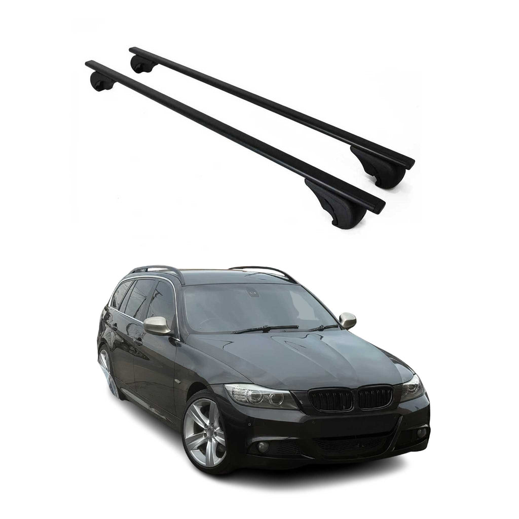 2006-2011 BMW 3 Series E91 Touring Roof Rack Cross Bars Black