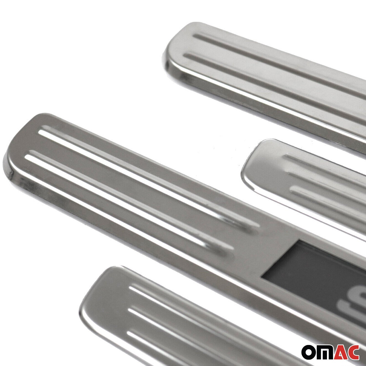 Fiat 500L 500X Door Sill Scuff Plate Illuminated Sport Stainless Steel Silver 4 Pcs