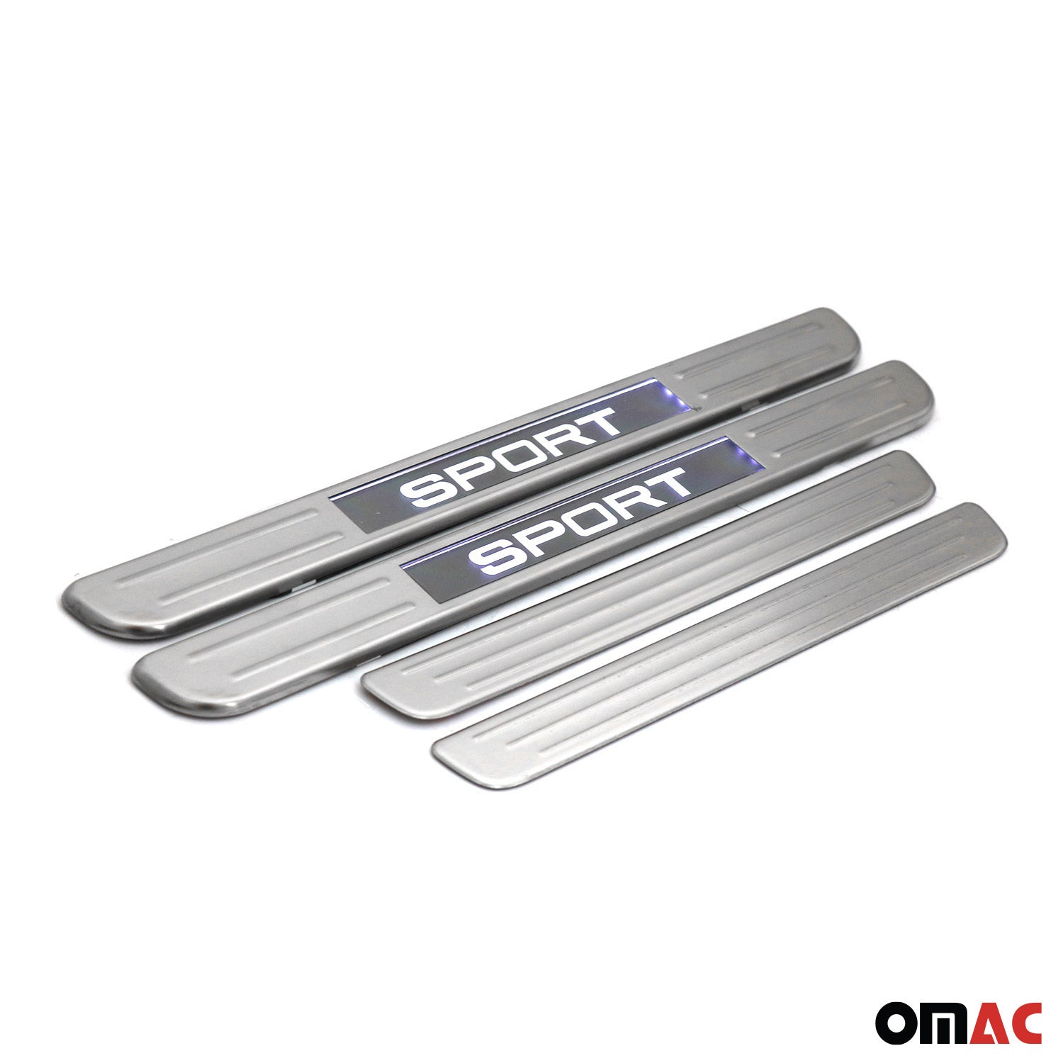 Cadillac Door Sill Scuff Plate Illuminated Stainless Steel Silver 4 Pcs