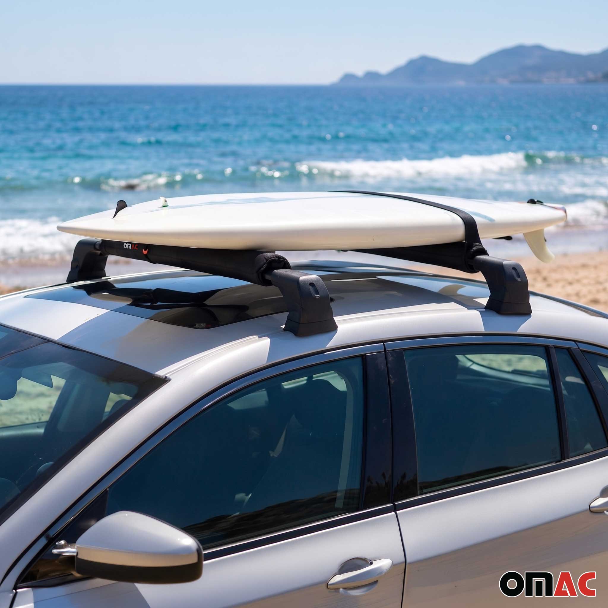 Kia 19" Roof Rack Pads Surfboard Windsurf Crossbar Pads Black 2 Pcs